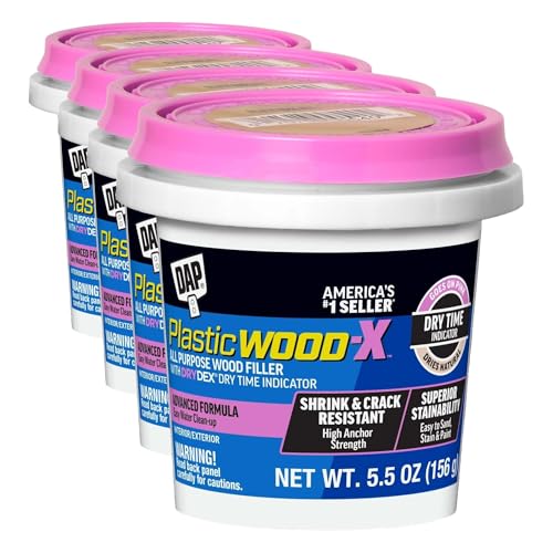 Image of DAP Plastic Wood-X with DryDex Wood Filler, Natural (7079800540), 5.5 Oz (Pack of 4)