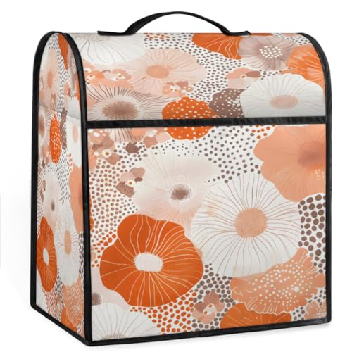 Coffee Maker Cover Poppy Floral Kitchen Appliance Covers Small Appliance Covers Blender Cover Juicer Cover Dust Covers for Kitchen Appliances with Top Handle and Pockets,Washable,B880