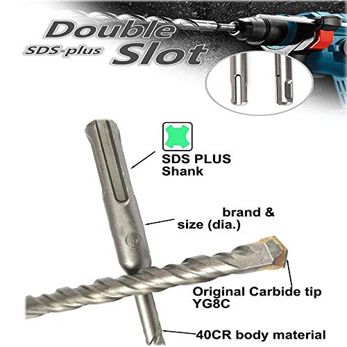 Sds Plus Hammer Drill Bit 5Pcs 7/8 In. X 10 In. Masonry Concrete Rock Drill #TOP3