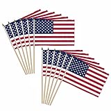 USA Stick Flags - One dozen stick flags - 12' x 18' Hand Held American Stick Flags For Parades, Events, Protests, Elections, Home Decor