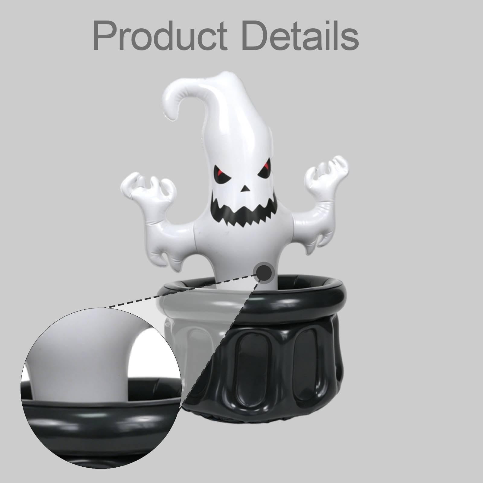 Secchiello Ghiaccio Halloween Contenitore Bevande Ice Bucket Refrigeratore PVC Impermeabile Portatile Adatto per Party Picnic Barbecue Campeggio E