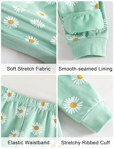 Image of Jecson Baby Girl Clothes Toddler Outfits Quilted Heart Sweatshirt & Jogger Pants Fall Winter Sweatsuit 2Pcs Sets 3M-4T