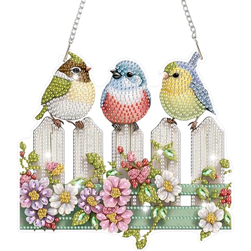 Kit DIY de Diamond Painting de Flores y Cuadro de Diamantes Colgante para Pared