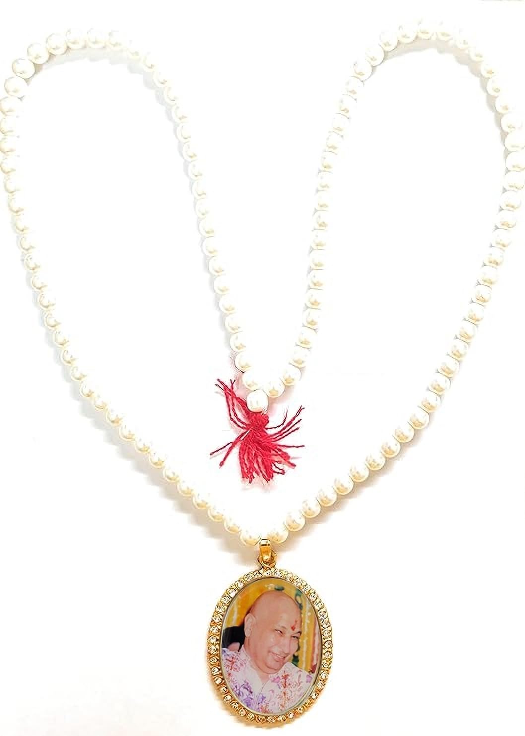 jai GURUJI SWAROOP OVAL SHAPE PENDANT WITH PEARL MALA FOR MEN AND WOMEN (PACK OF 1)