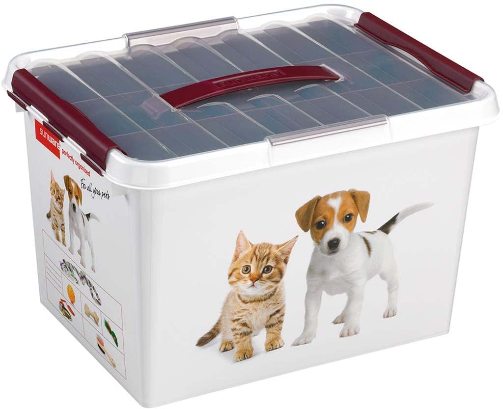 Sunware Q-Line Pet Decor Box with Insert, White/Bordeaux, One Size