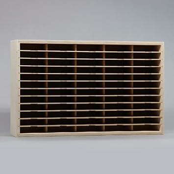 Stamp-n-Storage Standard Ink Pad Holder 60 - Wall Mount Ink Pad Organizer Rack, Holds 60 Full-Size Stamp Pads - Birch Plywood,
