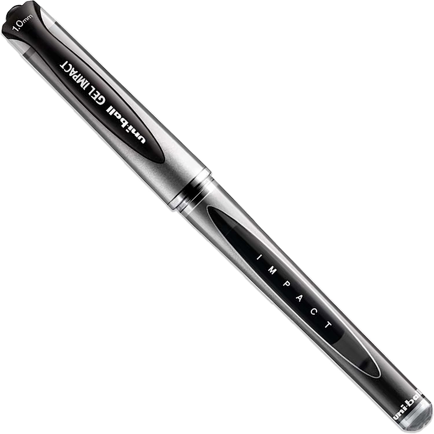 Uni Ball Negro Con tapa (UM-153S) Gel Impacto Bolígrafo Bolígrafos Punta De Bola Ancha 1mm Punta Pluma 0.6mm Línea Ancho Tinta (Paquete De 12)