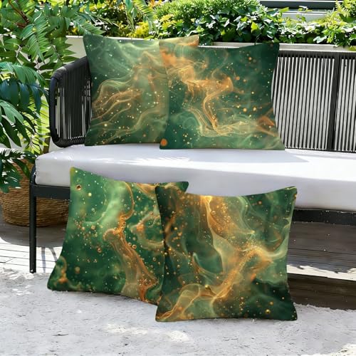 Cojines de terciopelo verde 70x70 elegantes para decoración de sofá pack de 4 un 4