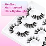 Losha Lashes 6 Pairs Fluffy False Eyelashes for Women 20mm Long Dramatic Faux Mink Strip 5D Lashes Pack for Gorgeous Makeup - Image 3
