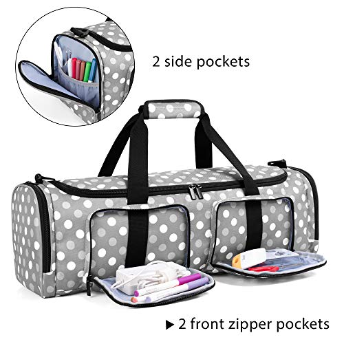 LUXJA Bag Compatible with Cricut Explore Air (Air2) and Maker, Carrying Case Compatible with Cricut Die-Cut Machine and Accessories (Bag Only), Gray Dots - Image 4