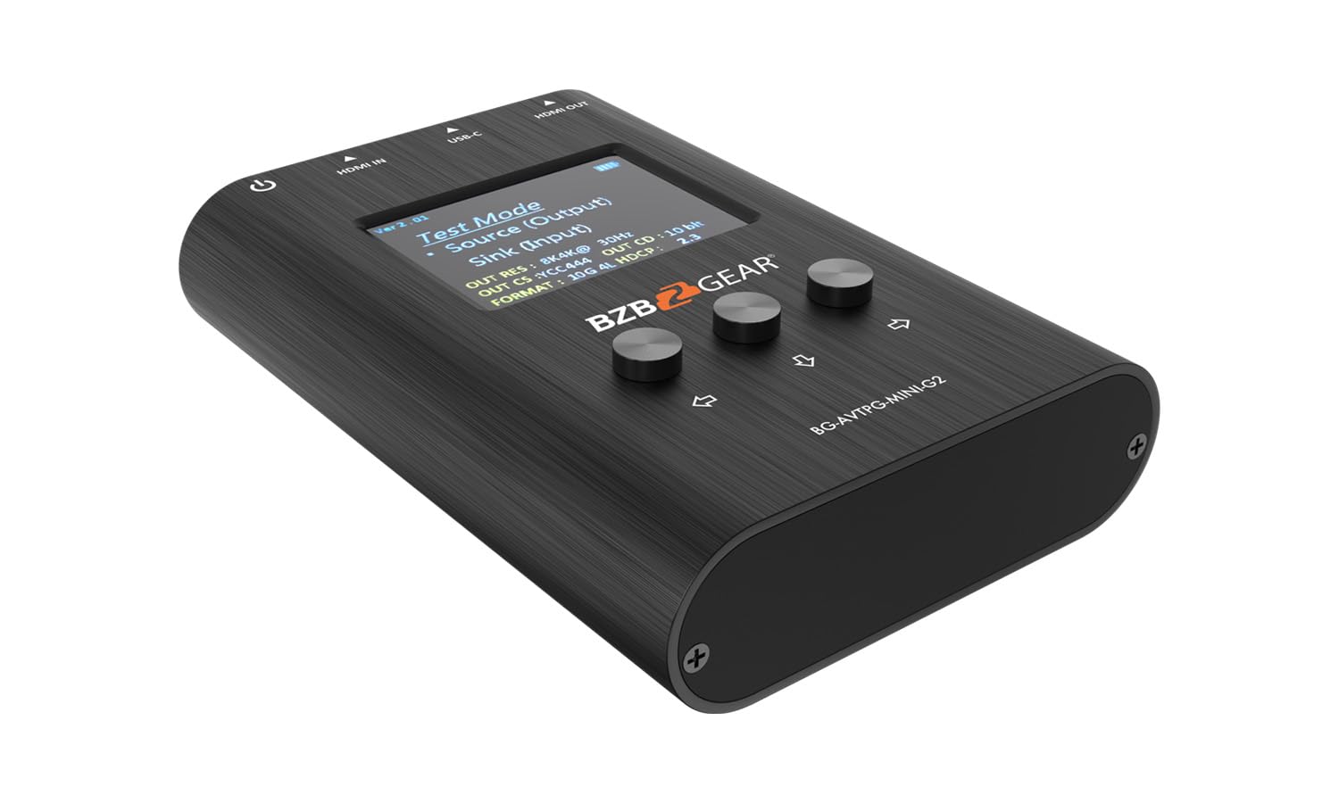 BZBGEAR 1080P FHD/4K UHD/8K HDMI 2.1 48GBPS Portable Signal Test Generator and Analyzer - BG-AVTPG-Mini-G2