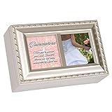 Quinceanera Champagne Silver Cottage Garden Petite Music Box Plays Light Up My Life