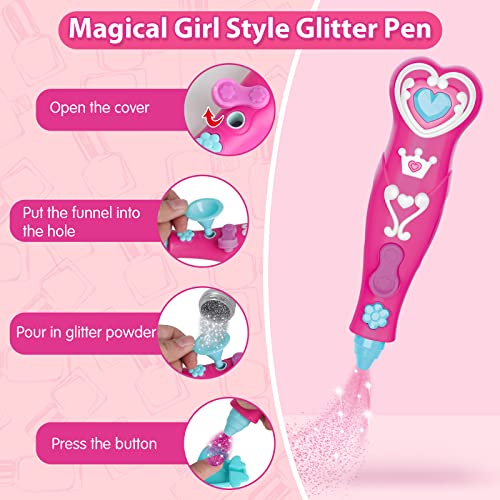 Battop Kids Nail Polish Set For Girls, Nail Art Kits With Nail Dryer & Glitter Pen, Quick Dry & Peel Off & Non-Toxic Nail Polish Birthday Gifts For Girls Ages 8-12 #TOP2