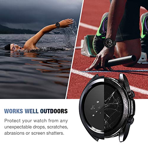 ایگرد | قیمت و خرید [2+2Pack] Tensea Compatible Samsung Galaxy Watch 3 45mm  Screen Protector and Case, 2 Pack Tempered Glass Protective Film and 2 Pack  TPU Watch Cover Accessories Set for