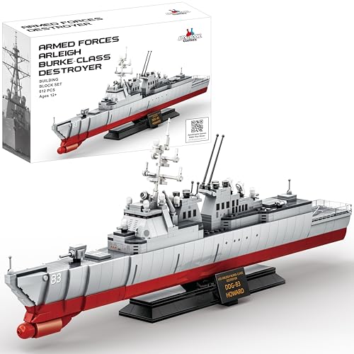 Apostrophe Games Navy Destroyer Building Block Set – 612 Pieces - Building Block Set for Kids and Adults - Compatible with All Building Bricks