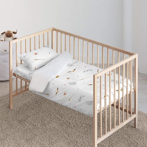Housse de couette Harry Potter Hogwarts en coton pour lit de bébé de 115 x 145 cm