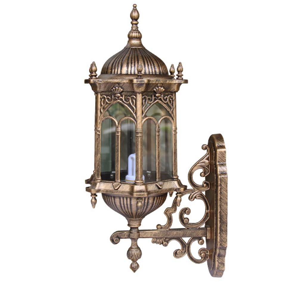 (missing glass) European Style Antique Balcony Wall Lights, Villa Door Garden Waterproof Wall Sconce, Outdoor Wall Sconce Lighting Fixtures, for Front Porch, House, Garage Wall Lantern
