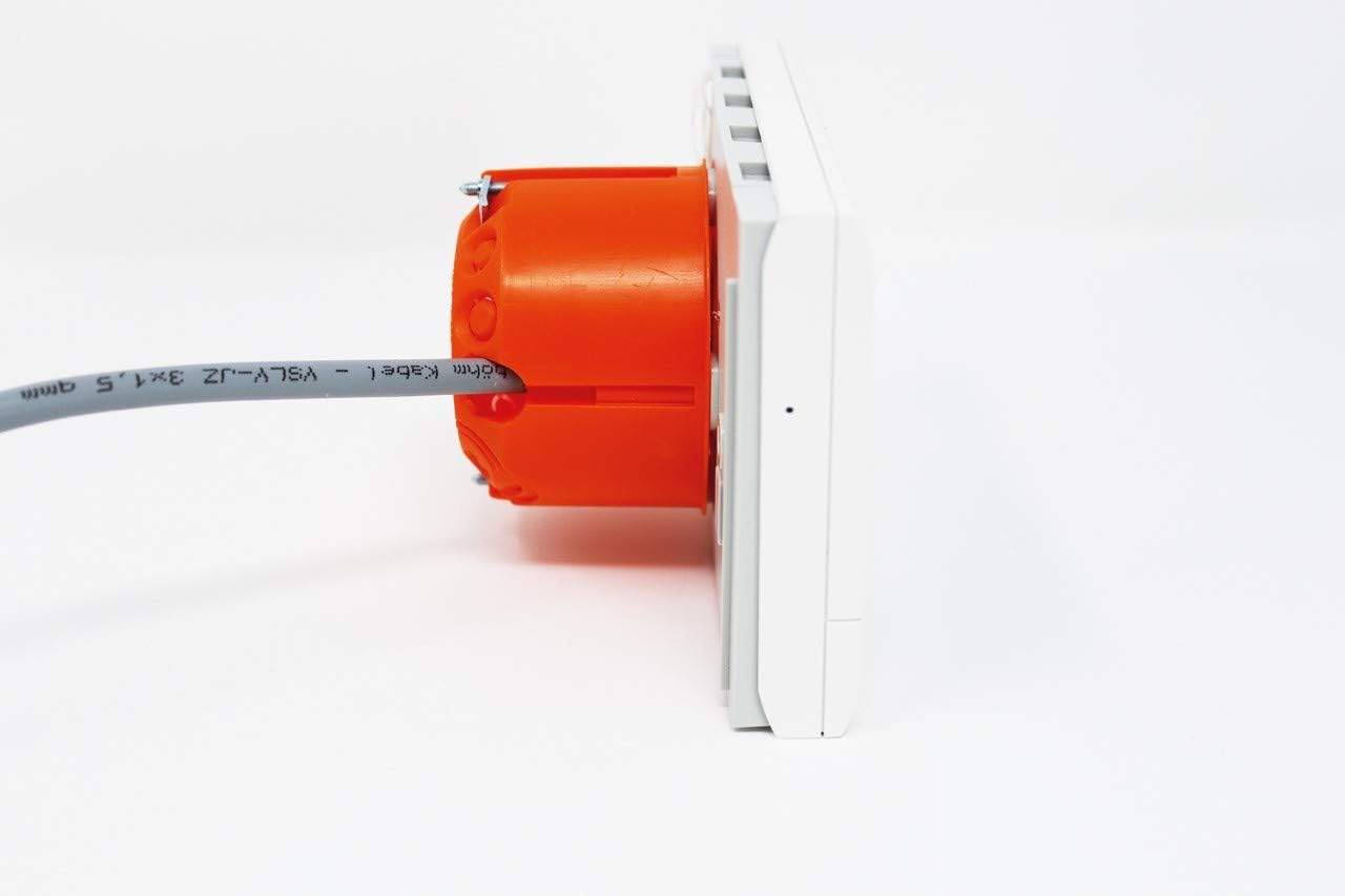 Theben Ramses 812 TOP2 thermostat mounted in a wall box.