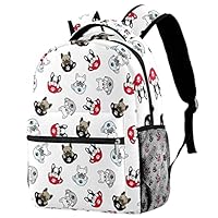 QQIAEJIA Cute Pug Pattern Large Backpack for Boys Girls SchoolBag with Multiple Pockets Canvas