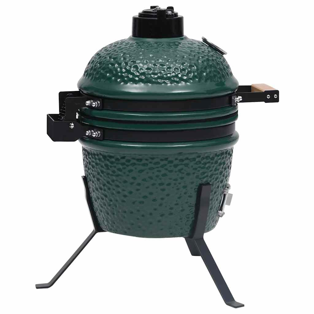 vidaXL Barbecue Affumicatore 2 in 1 Kamado in Ceramica 56 cm Verde