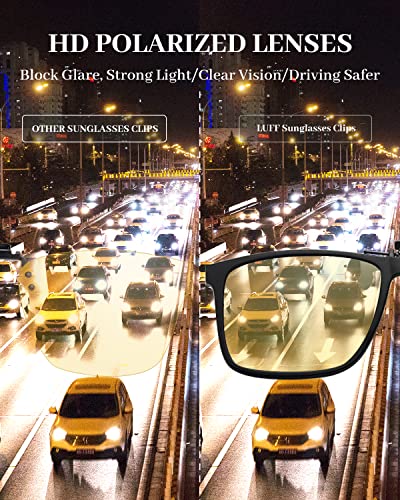 Image of LUFF Polarized /Night Vision Clip on Sunglasses /Myopia Glasses for Driving Black-Yellow