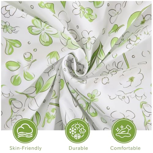 Image of Bedlifes Floral Pattern Bed Sheet Set Queen Size, 16 inch Deep Pocket 4PCS | Ultra Soft Microfiber, Breathable & Silky, OEKO-TEX Certified, Easy-Care Machine Washable, 4PCS, All-Season Spring Bedding