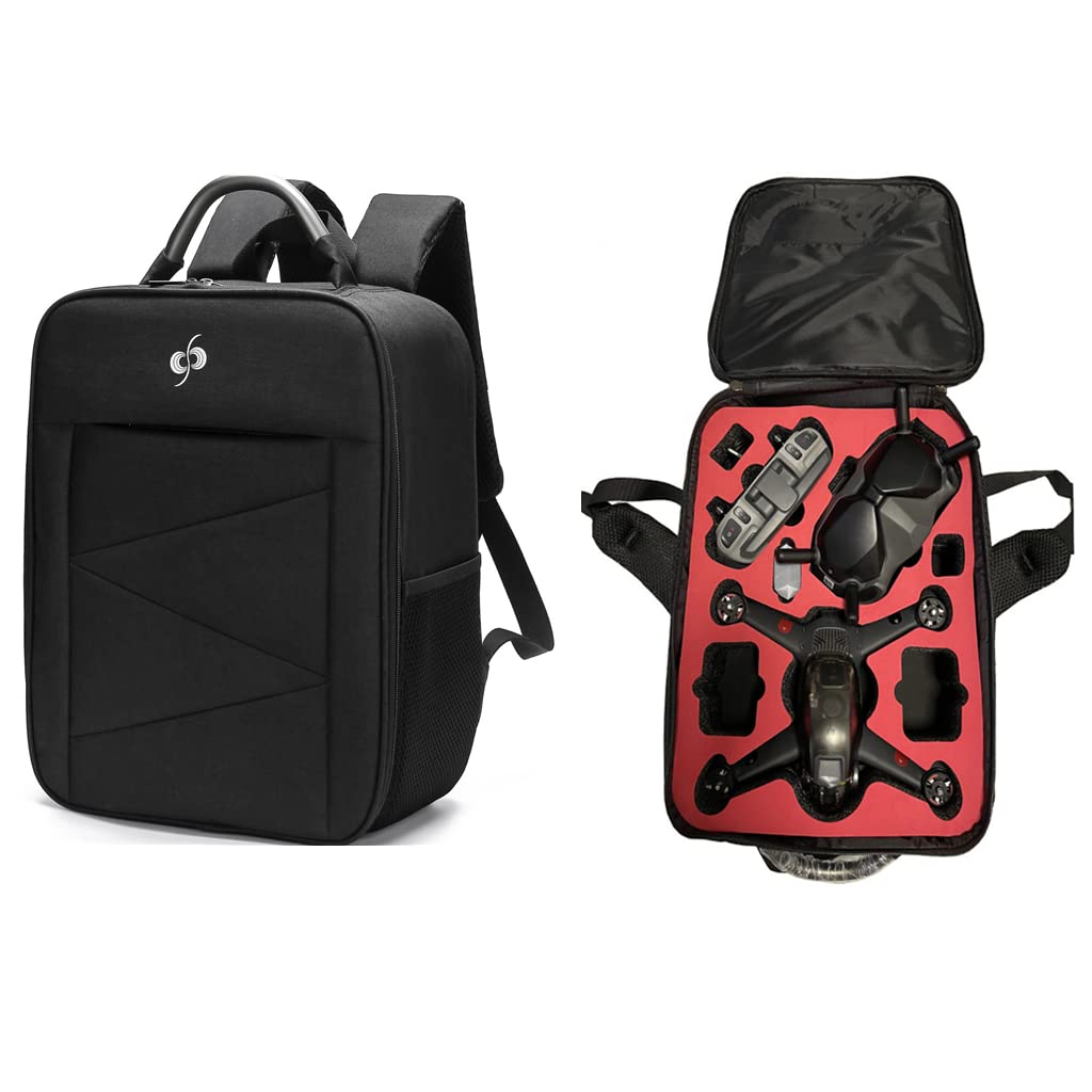 Tragbarer Rucksack Kompatibel für DJI FPV, Stoßfeste Aufbewahrungstasche für FPV Drone Full Set Zubehör - Schwarz