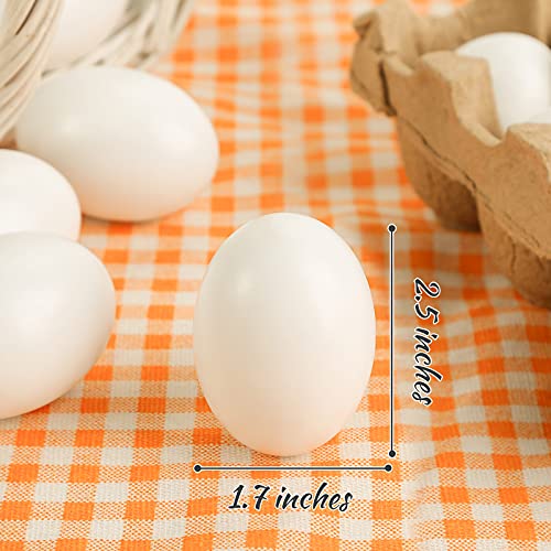 Sallyfashion 48 Pcs White Wooden Eggs Fake Eggs Easter Eggs For Children Diy Game,Kitchen Craft Adornment,Toy Foods #TOP1