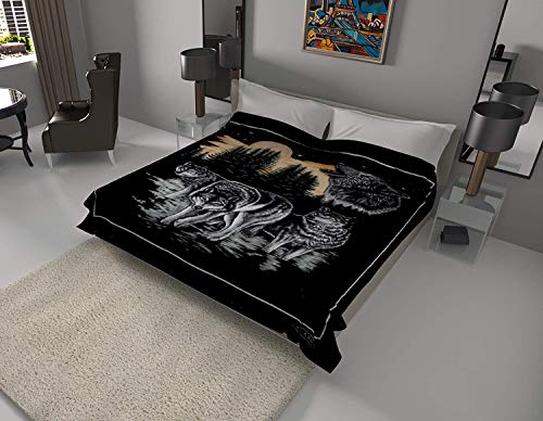 Solaron Korean Super Thick Heavy Weight Mink Blanket (Queen, 119 Wolf Black) #TOP15