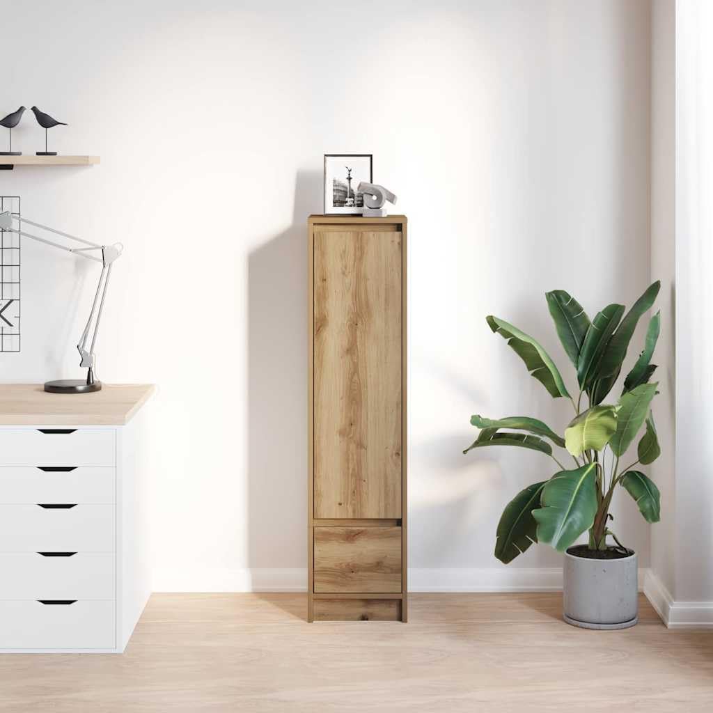 Fengshui Highboard Artisan dąb 29,5 x 34 x 119,5 cm materiał drewnopochodny