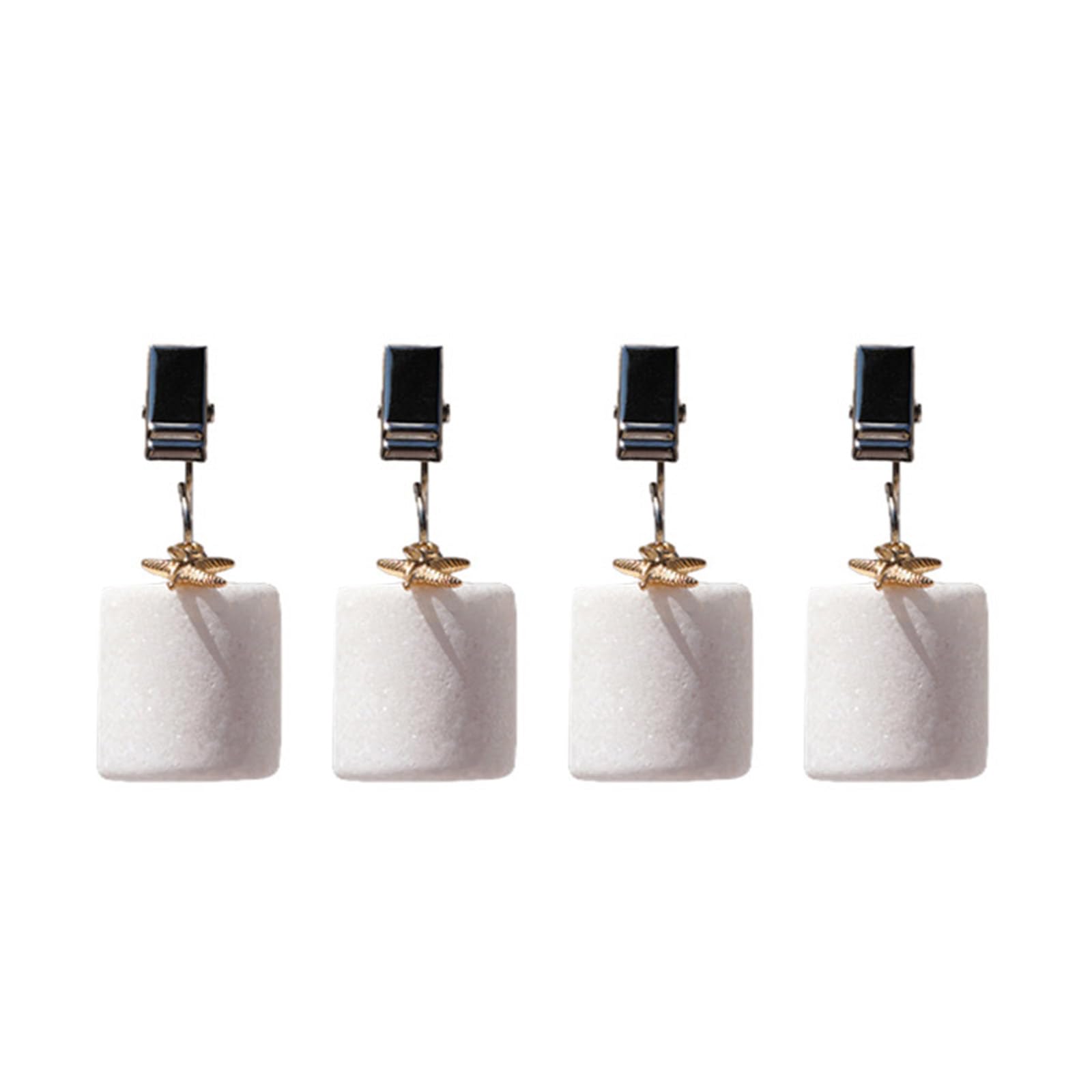 Jazuaiao Marble Tablecloth Clamps Stainless Steel Tableware Weights Design Natural Stone Texture Dining Marble Tablecloth Clips
