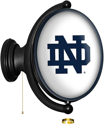 Miniatura 5 de The Fan-Brand Notre Dame Fighting Irish - Letrero de pared iluminado ovalado giratorio con diseño de mascota, letrero de bar del equipo hogar,