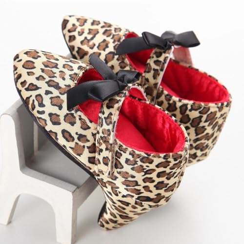 Newborn Baby Girls Princess Shoes with High Heels Bowknot Soft Sole Crib Shoes Infant Girl Photography Props(Multicolor,6-9 Months) by Kutterild - Used condition - Image 2