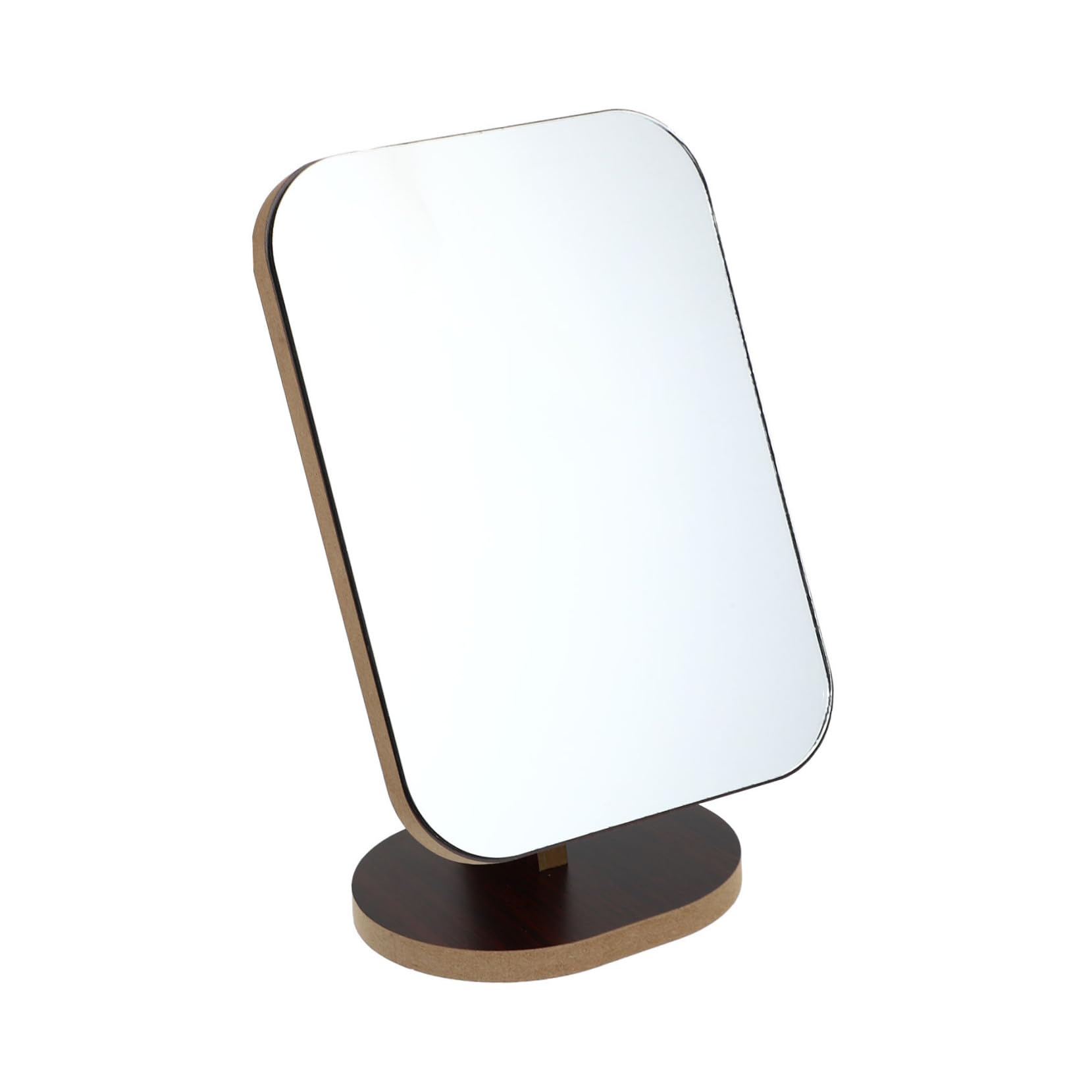 Miroir de maquillage en bois pivotant pour table et cosmétiques maison
