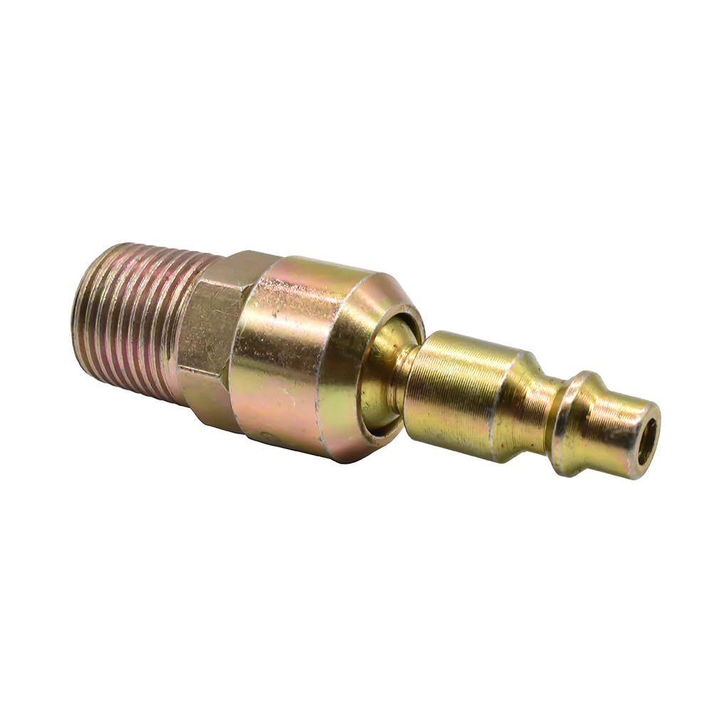 Interstate Pneumatics CPHS461 1/4 Inch Industrial Steel Swivel Plug x 3/8 Inch Male NPT