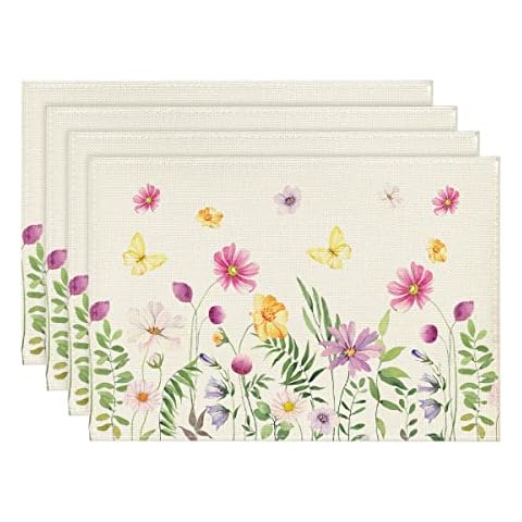 Artoid Mode Blumen Schmetterling Sommer Platzsets 4er Set Cover