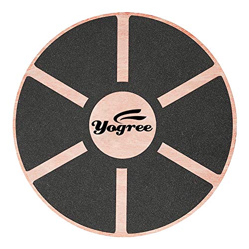 yogree 15.4" Wooden Balance Board for Workout, Fitness, Balance Exercise & Rehabilitation, Non-Slip