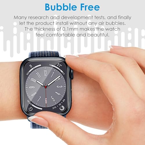 Image of Elecshion Apple Watch 45mm Screen Protector (Series 7 /8 /9) Pack of 2, HD Clear Screen Guard, Ultra-Thin Film, Scratch-Resistant, Bubble-Free Easy Installation Kit
