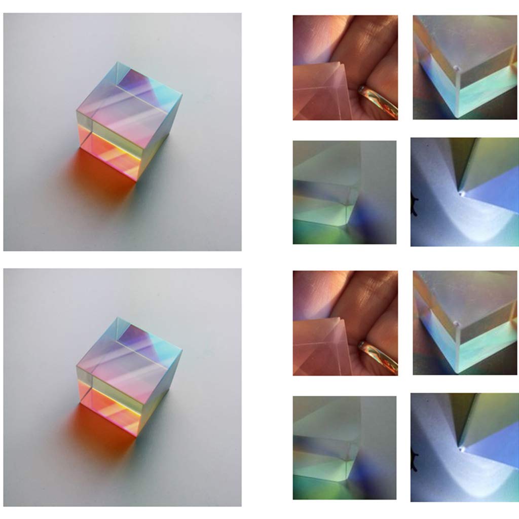 Coloré Combiner Splitter Croix Cube Dichroïque RVB Prisme Optique Triangulaire En Verre Optique Pour Enseigner Lumière Physique Du Spectre 20mm