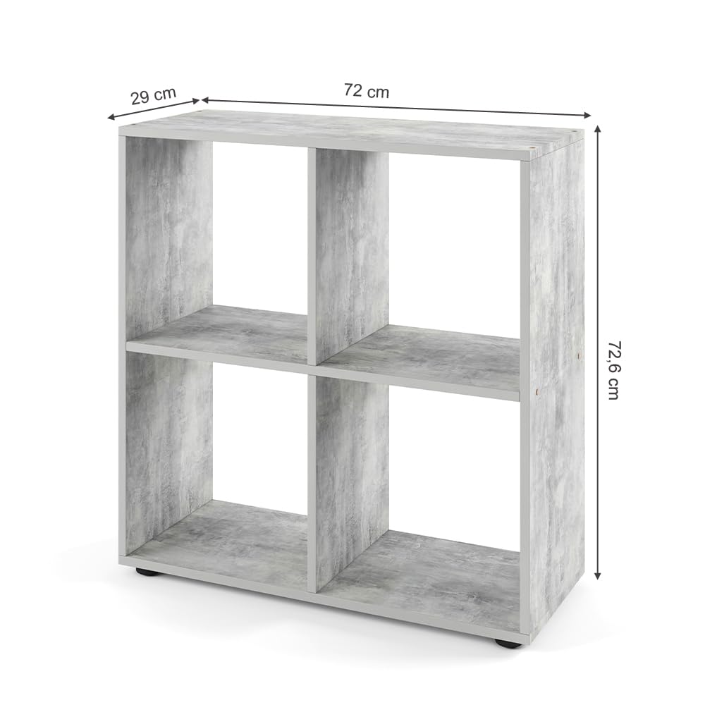 Vicco Meuble de Rangement Cube Tetra, Béton, 72.6x72cm