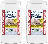 Yerba Prima Psyllium Husks Powder - 24 oz (Pack of 2) - Unflavored - Fine Ground - Natural Fiber Supplement with Soluble & Insoluble Fiber