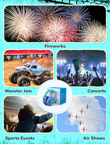 Image of iClever Noise Cancelling Headphones for Kids, SNR 29dB Safety Noise Reduction Ear Muffs for Autism Sensory &Concentration Aid, Ear Hearing Protection for Fireworks /Event /Monster Jam /Concert