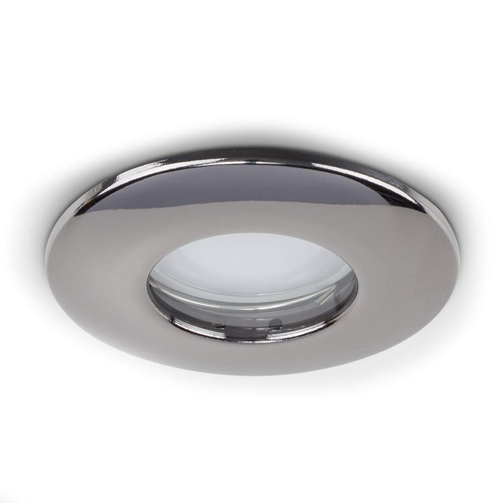 Minisun Black Chrome | Fire Rated Domed Gu10 Ceiling Downlight | Bath Recessed Lighting, Home Décor & Improvement Essential | Mains Wired