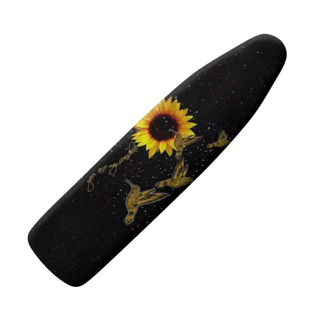 Jeiento Yellow Sunflower Ironing Board Cover with Elastic Edge Birds Ironing Board Covers Protective Cover Scorch Resistant 15x54 Iron Pad Covers,Stain Resistant