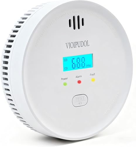Miniatura 10 de Detector de humo y monóxido de carbono con pantalla digital, vida útil de 10 años con batería de litio reemplazable, alarma de incendio