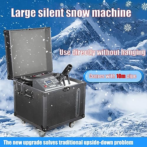 Máquina de nieve escénica de 1500 W, máquina silenciosa para nieve comercial, con tubo de extensión de 10 m / estuche de transporte / control remoto miniatura 2