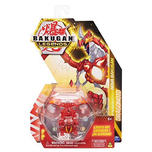 BAKUGAN Legends, Nova, Dragonoid, Figuras de acción iluminan, 1 Carta de Personaje y Carta Portal Metálica, Juguetes para niños a Partir de 6 años Cover