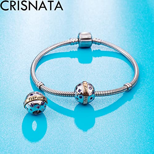 Pulsera de serpiente charms piedra nacimiento plata 925 rosa 3