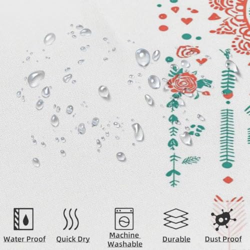 Rideau de douche polyester lavable 180x180 pour baignoire avec crochets