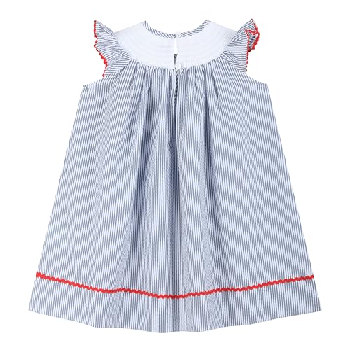 Baby and Girls Baseball Smocked Bishop Dress2